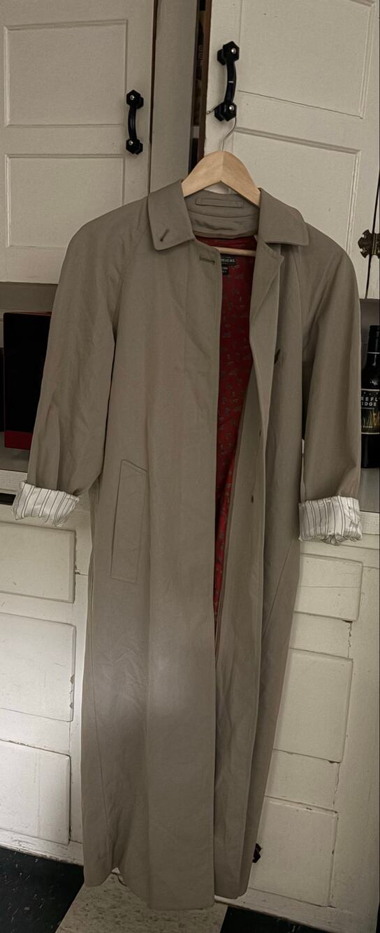 Brooks Brothers Women’s Cotton Trench Coat Size 4 Tan Paisley Lined Long Coat